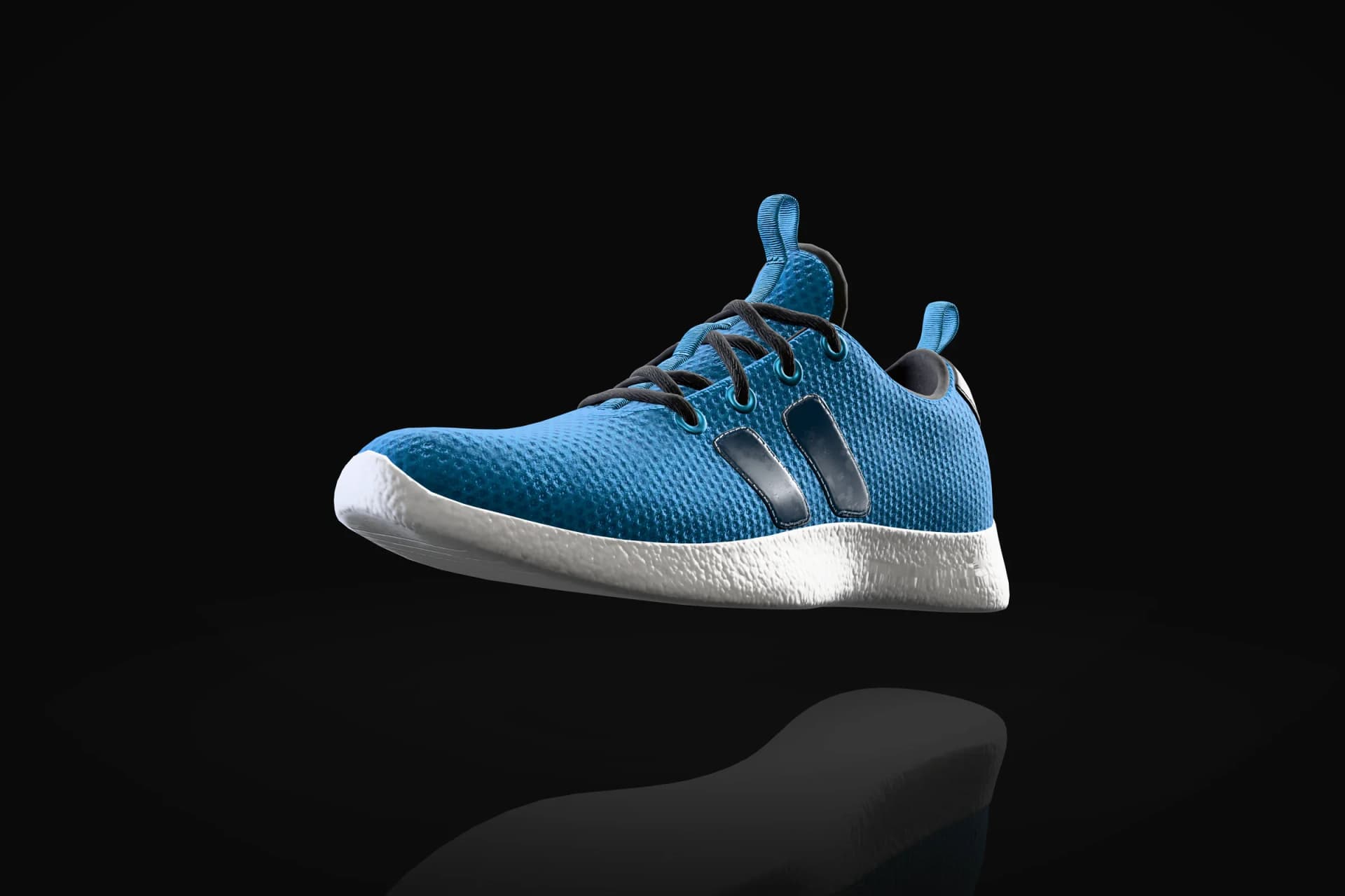 Zapatilla premium con iluminación de estudio